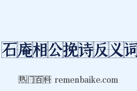 石庵相公挽诗反义词是什么意思的图片